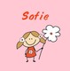 little girl with flower pink