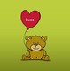 teddy bear with balloon green
