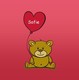 teddy bear with balloon red